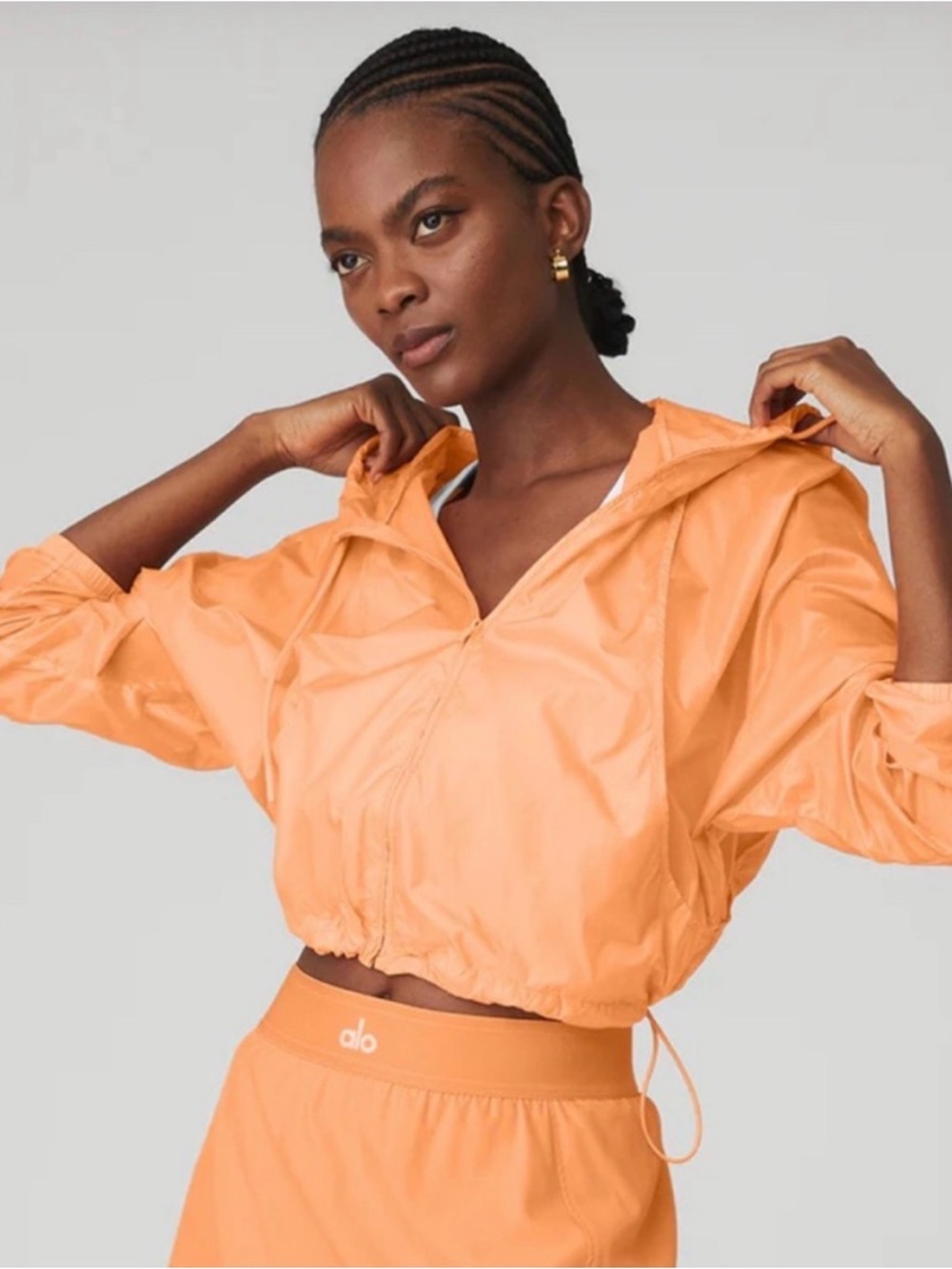 Alo Yoga Sprinter Nylon Windbreaker Jacket in Orange